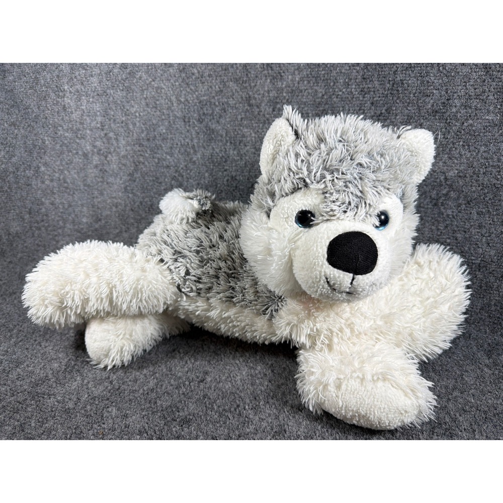 Walgreens Husky Puppy Dog Plush Stuffed Animal Grey White Blue Eyes 332905